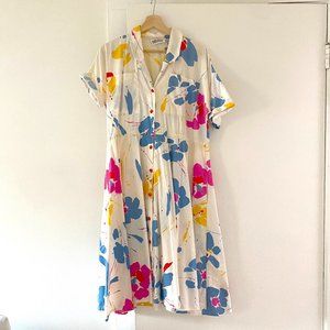 Vintage Floral Button Dress
